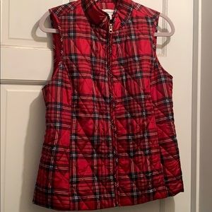 Red plaid vest